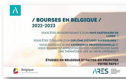 Bourses en Belgique / 2022-2023 octroyées par L’Académie de Recherche et d’Enseignement Supérieur en Belgique (ARES)