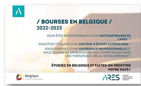 Bourses en Belgique / 2022-2023 octroyées par L’Académie de Recherche et d’Enseignement Supérieur en Belgique (ARES)