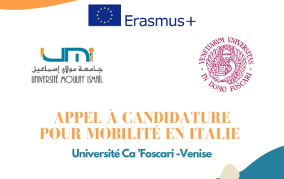 Appel à Candidature pour Mobilité en Italie (Université Ca’Foscari – Venise)