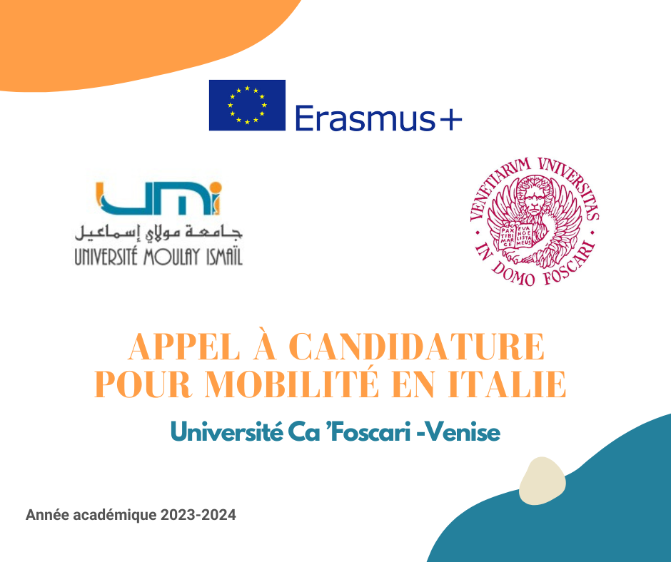 Appel à Candidature pour Mobilité en Italie (Université Ca’Foscari – Venise)