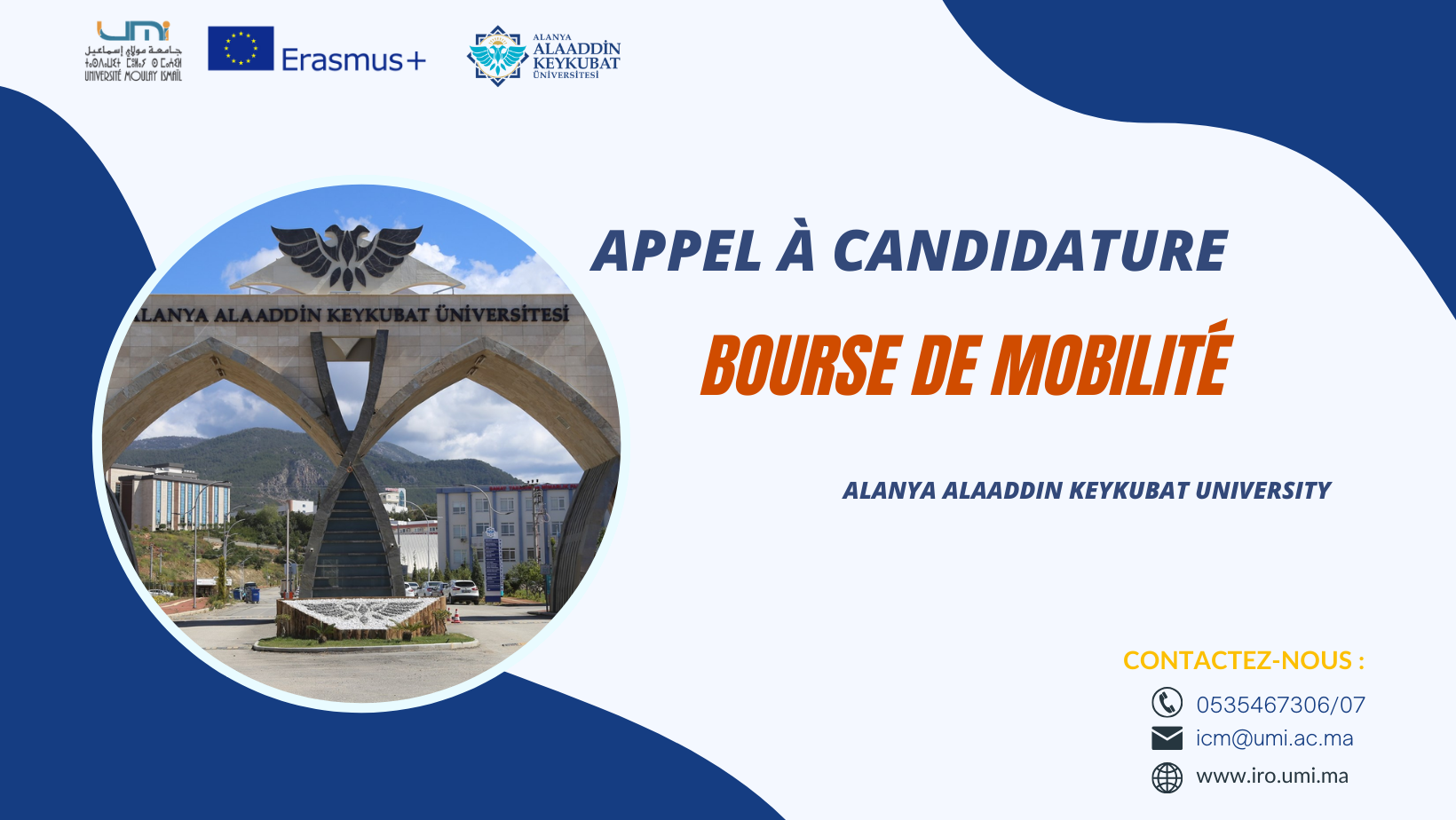 1er Appel à candidatures au programme de Mobilité Erasmus+ KA171 Staff à Université Alanya Alaaddin Keykubat en Turquie