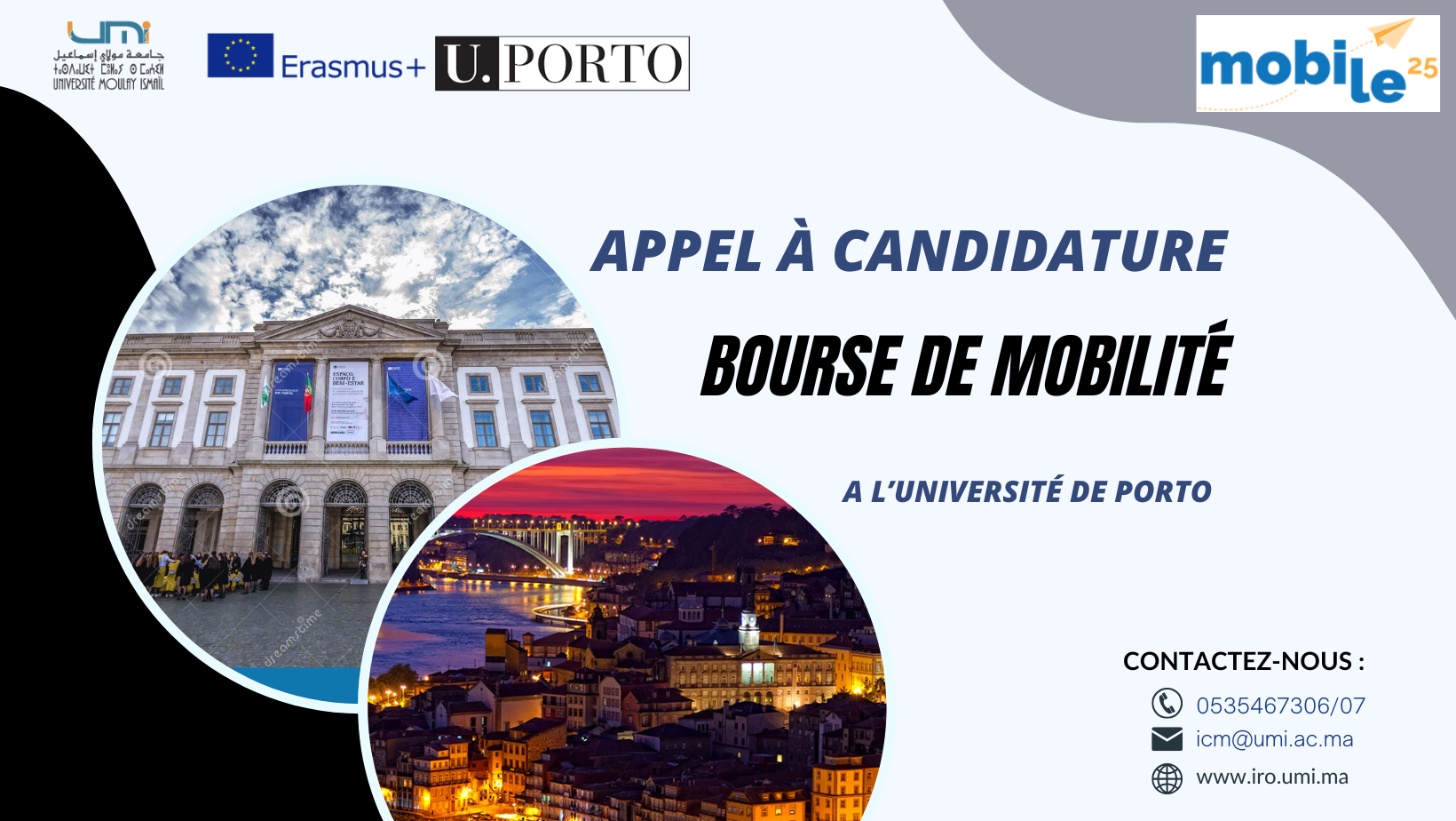 Appel à Candidature pour bourses de mobilité Erasmus+ KA171 à l’Université de Porto au Portugal (Mobile 25)